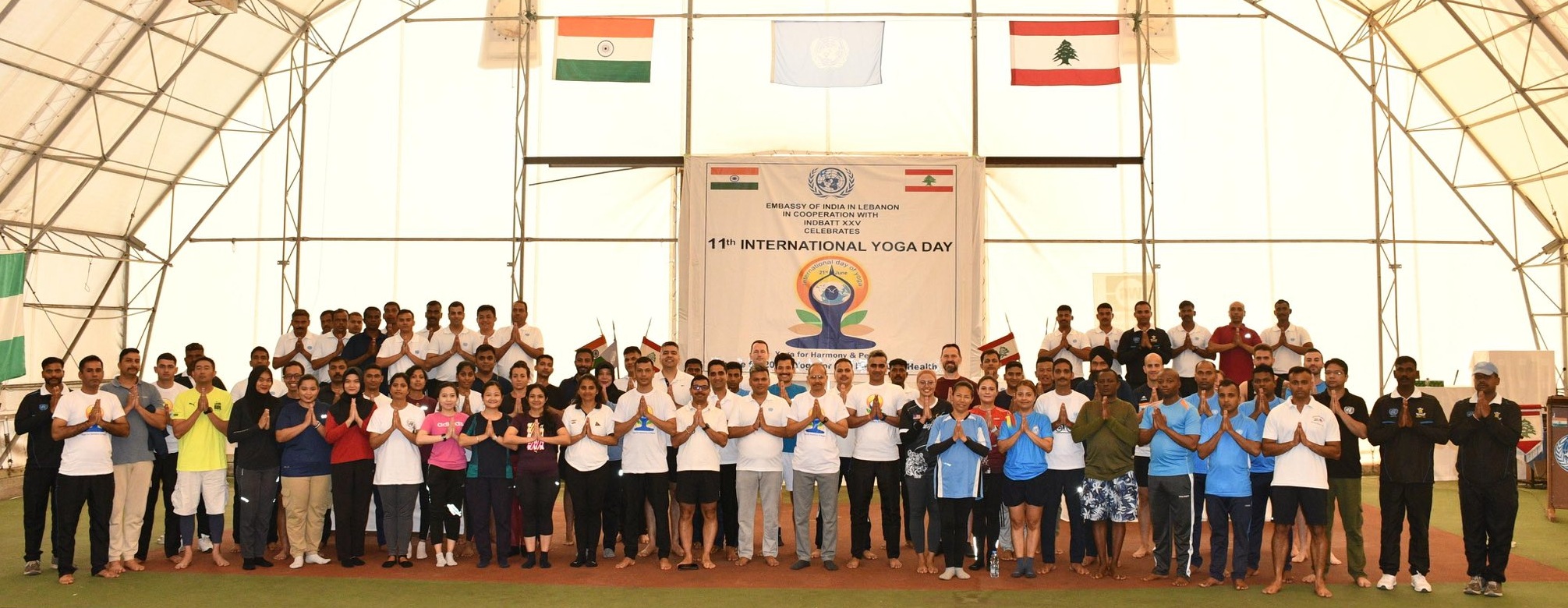 11th International day of Yoga with INDBATT XXV in Naquora